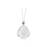 Chalcedony Maitreya Buddha Necklace