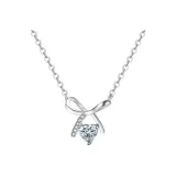 Bowknot Heart Necklace[999 Fine Silver]