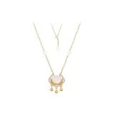 Auspicious Clouds Peaceful Lock Necklace (Gold)