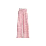 Pink Plaid Casual Pants