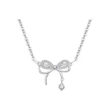 Lustrous Bowknot Necklace[S999 Fine Silver]