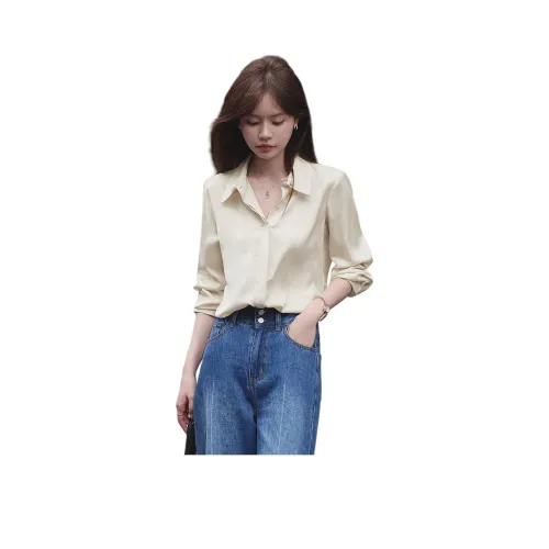 MT 크림 애프리콧 여성 셔츠