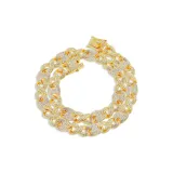 Full Rhinestones Pig Nose Clasp Necklace[Gold]
