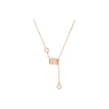 Rose Gold Small Round Pendant Sterling Silver Necklace