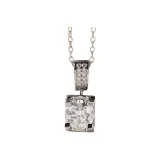 Micro-Pave Bull Head Pendant 1 Carat[Includes Silver Chain]