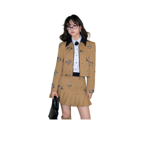 GUO JINGYI 카키 여성 자켓