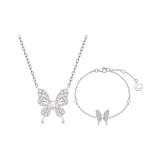 Necklace+Bracelet-Sweet Pink