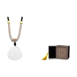 Ice-Transparent Jade Bone Maitreya Buddha Necklace+Heritage Box