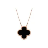 Four-Leaf Clover Lucky Necklace-Black