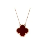 Four-Leaf Clover Lucky Necklace-Red