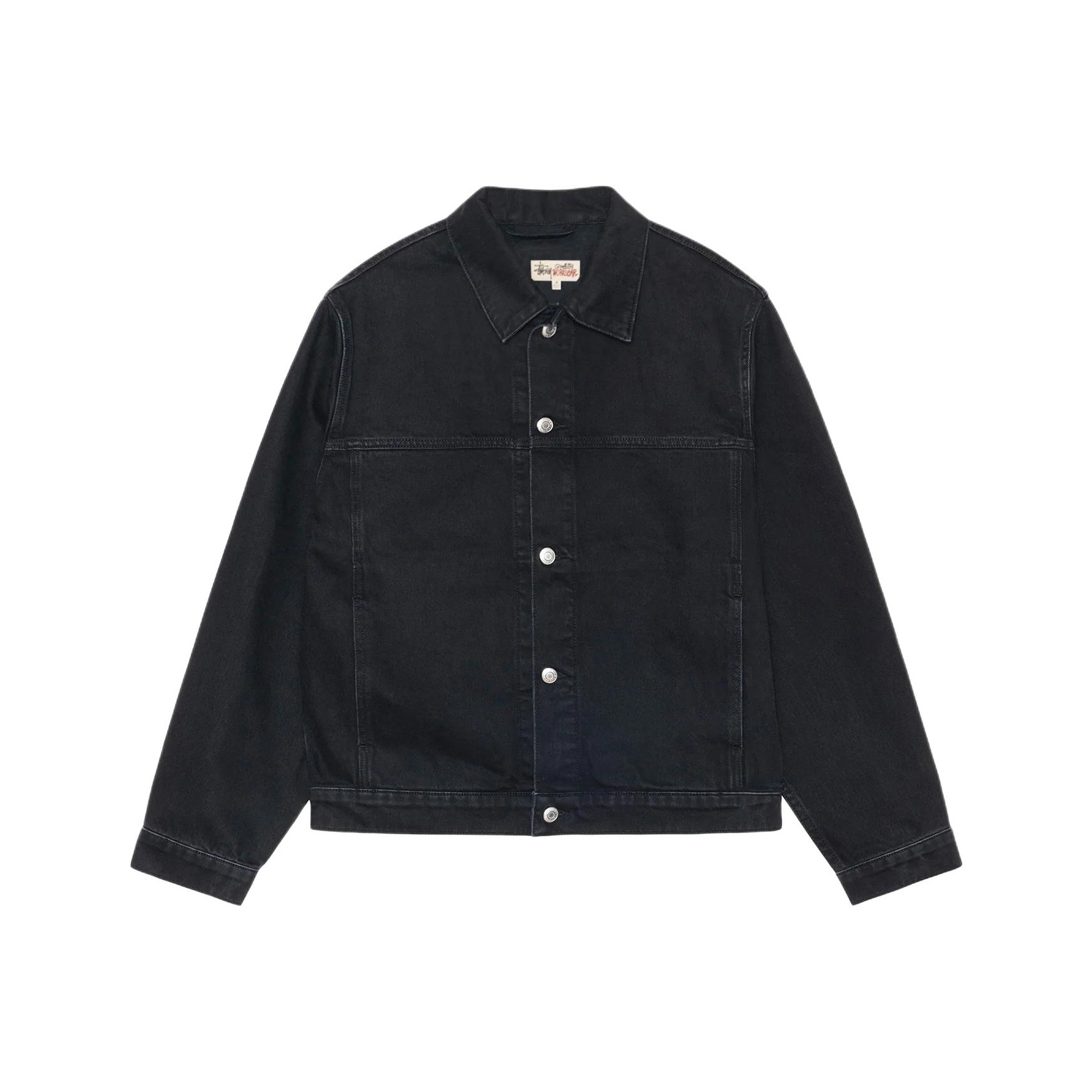 Stussy Denim Trucker Jacket Black - POIZON