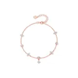 Four-Leaf Clover Bracelet[Moissanite]( Rose Gold )