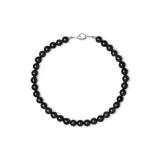6mm Black Agate Necklace (Thick Style)