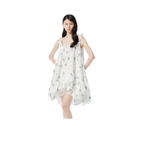 XIAOLI 화이트 여성 슬립 원피스