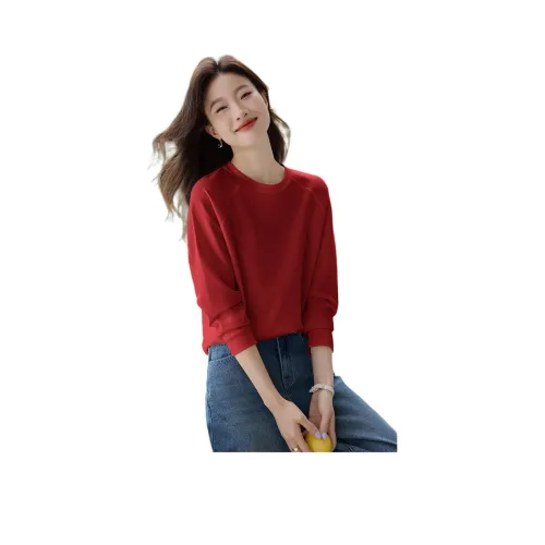 MOHO&MO 브릭 레드 여성 맨투맨