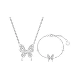 Necklace+Bracelet-Sparkling White