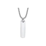 Geometric Square Pendant Necklace (Silver)
