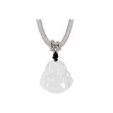 Translucent Chalcedony Maitreya Buddha Necklace