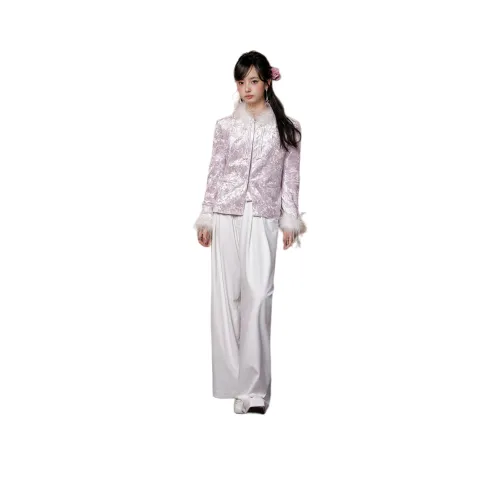 GUO JINGYI 화이트 여성 캐주얼 팬츠