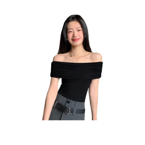 FAIRFAFO 블랙 여성 티셔츠