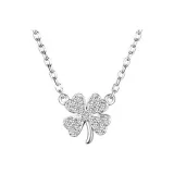 Alloy-Four-Leaf Clover Necklace-White Gold