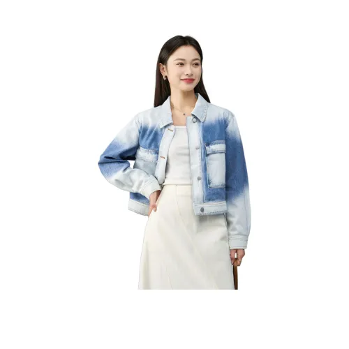 YERAD 그라데이션 블루 B0 여성 데님 자켓
