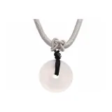 Icy Clear Chalcedony Peaceful Buckle Necklace