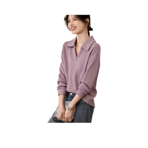 XWI 그레이 핑크 여성 맨투맨
