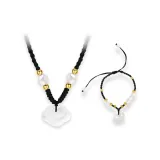 Peaceful Lock Necklace+Bracelet Clothing Sets (Black Cord)