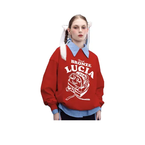 Bronze Lucia 레드 남녀공용 맨투맨