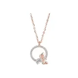 Circular Ring Bee Necklace-Rose Gold