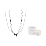 Black Butterfly Necklace+Rose Box
