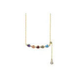 MONI JEWELLERY Multicolor Zircon Fringe Gold Necklace