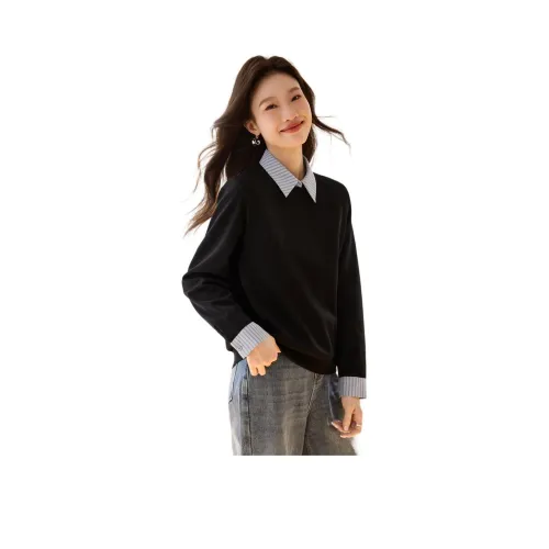 MOHO&MO 블랙 여성 맨투맨