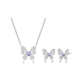 Necklace+Stud Earrings-Dream Purple