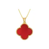 18K Red Agate B+Alloy Chain