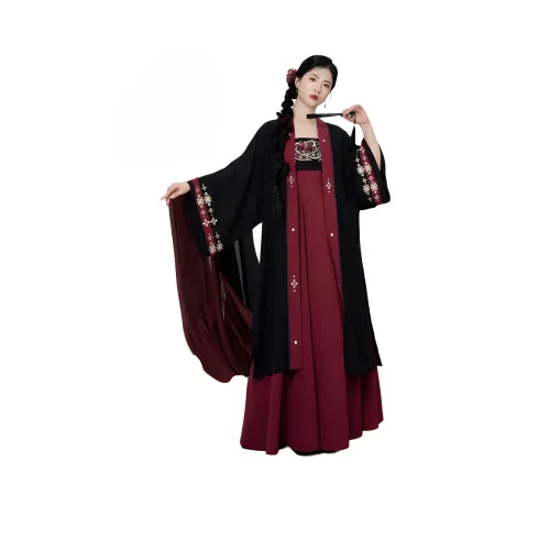 Weaving Division 다크 레드 여성 한푸