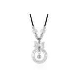 999 Silver-Bowknot Peaceful Buckle[Single White Agate]