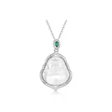 White Chalcedony Maitreya Buddha Necklace[Style 4]