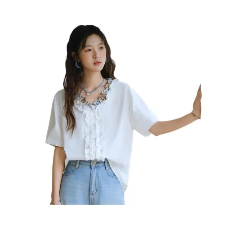 MISHOW 화이트 여성 셔츠