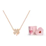 Four-Leaf Clover Necklace (Rose Gold)+Valentine's Day Box
