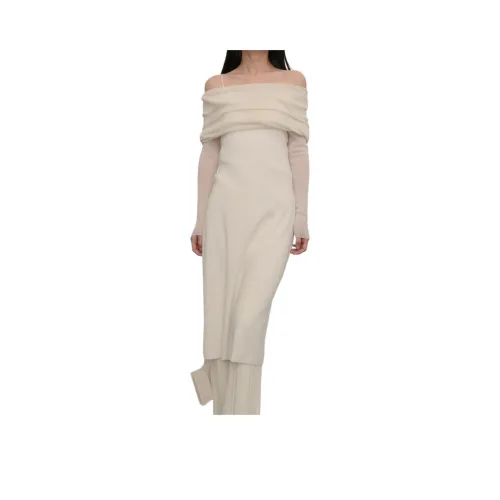 SWAYING KNIT 화이트 여성 긴팔 원피스