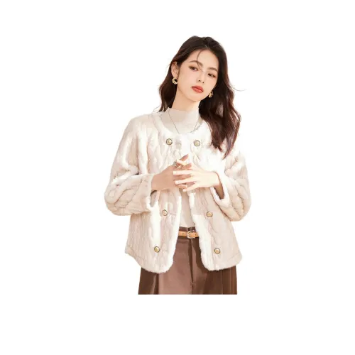 CARBAMMI 화이트 여성 벨벳 재킷