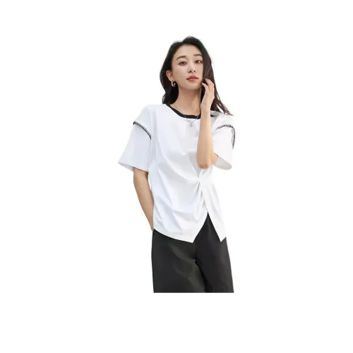 XIRAN 아이보리 여성 티셔츠