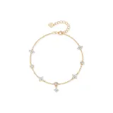 Four-Leaf Clover Bracelet[Moissanite]( Gold )