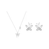Necklace Stud Earrings Clothing Sets[S999 Fine Silver]