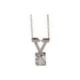 V Bull Head Necklace 1 Carat[Includes Silver Chain]