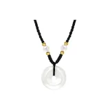 Small Peaceful Buckle Necklace (White Agate)