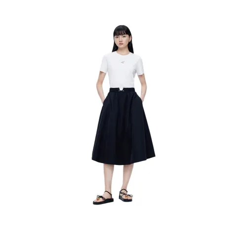H'S 블랙 여성 캐주얼 롱 스커트