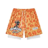 Mock Two-Piece Leopard Print Yellow-Camouflage Ape Head+Embroidered Label
